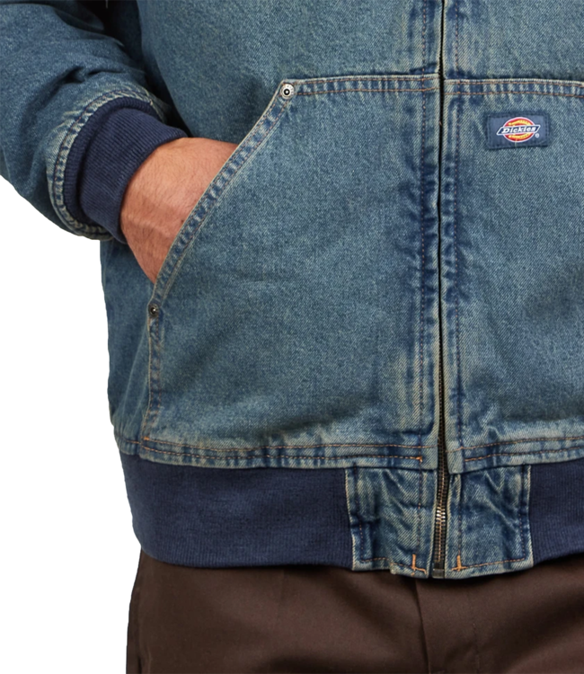 DICKIES Hilham Hooded Jacket - Khaki Tinted Blue