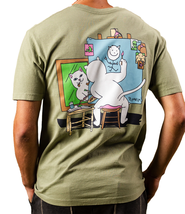 RIPNDIP Nerman Rockwell Tee - Dusty Olive