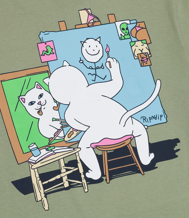 RIPNDIP Nerman Rockwell Tee - Dusty Olive