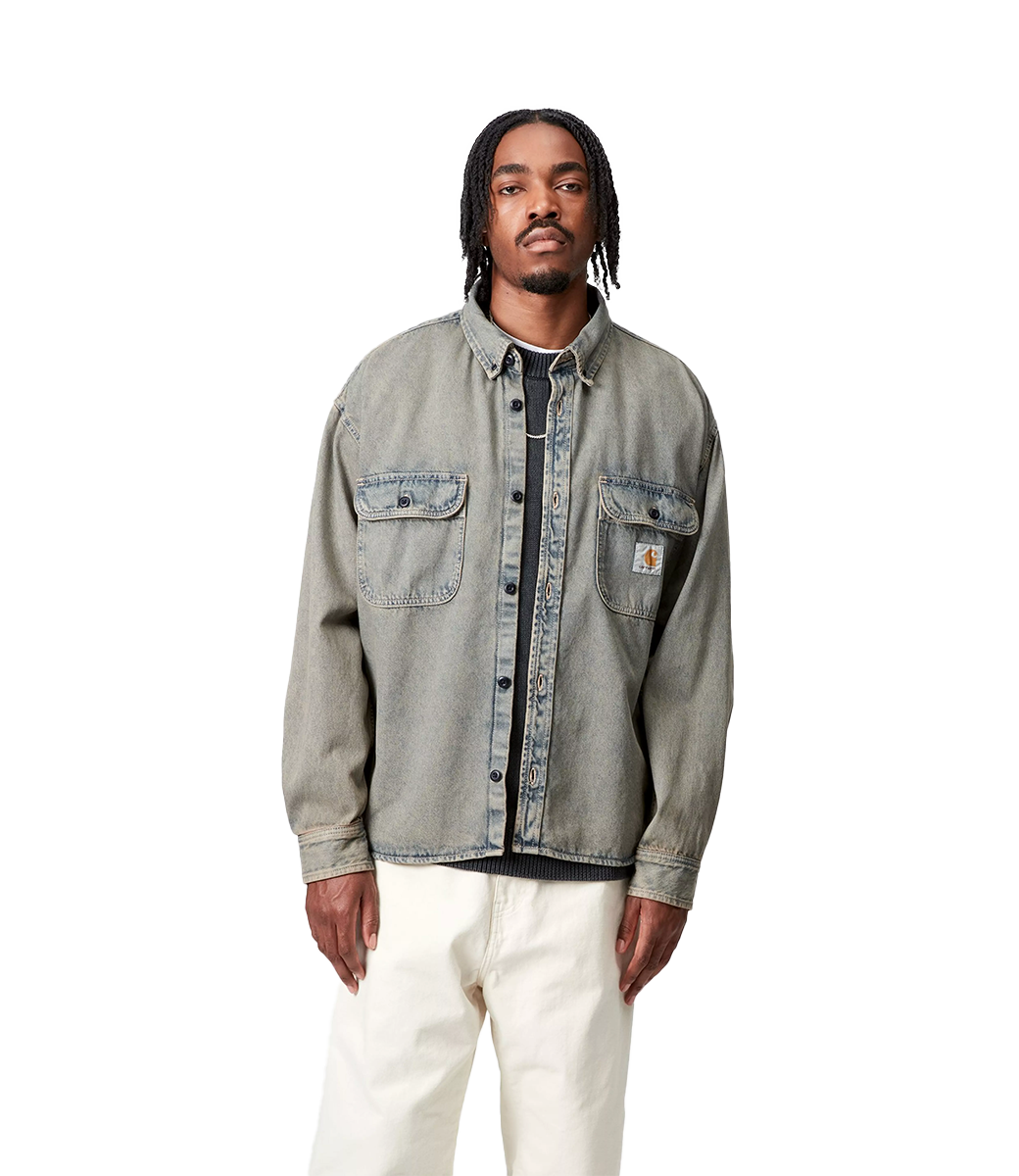 CARHARTT WIP Tigan Shirt Jac - Blue/Leather/Garment Dyed