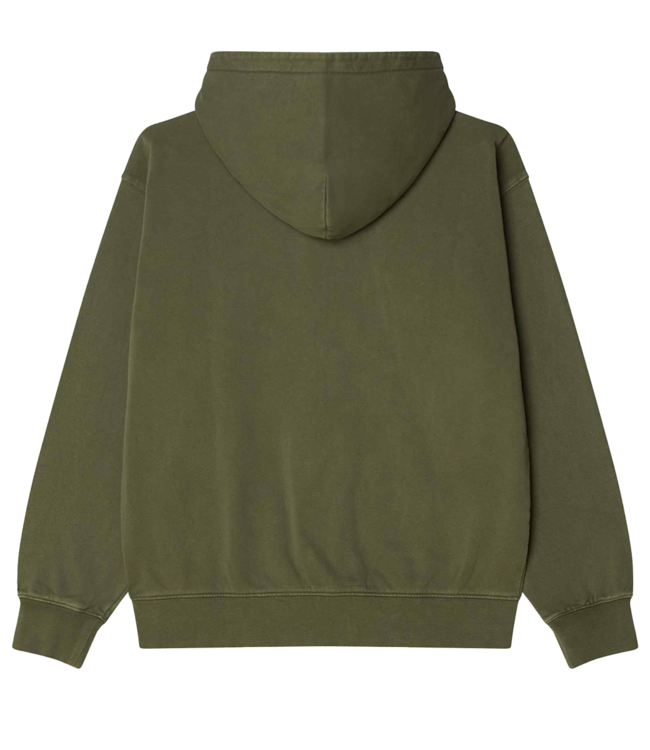 OBEY Hybrid Faded Zip Hood - Deep Lichen Green Faded Wash