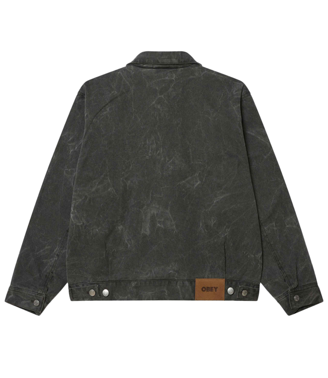 OBEY Workman Zip Jacket - Black Wrinkle Wash