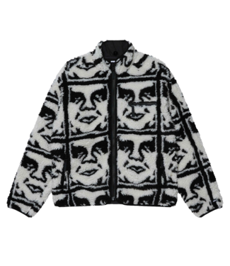 OBEY Repeated Icon Sherpa Jacket - Black Multi