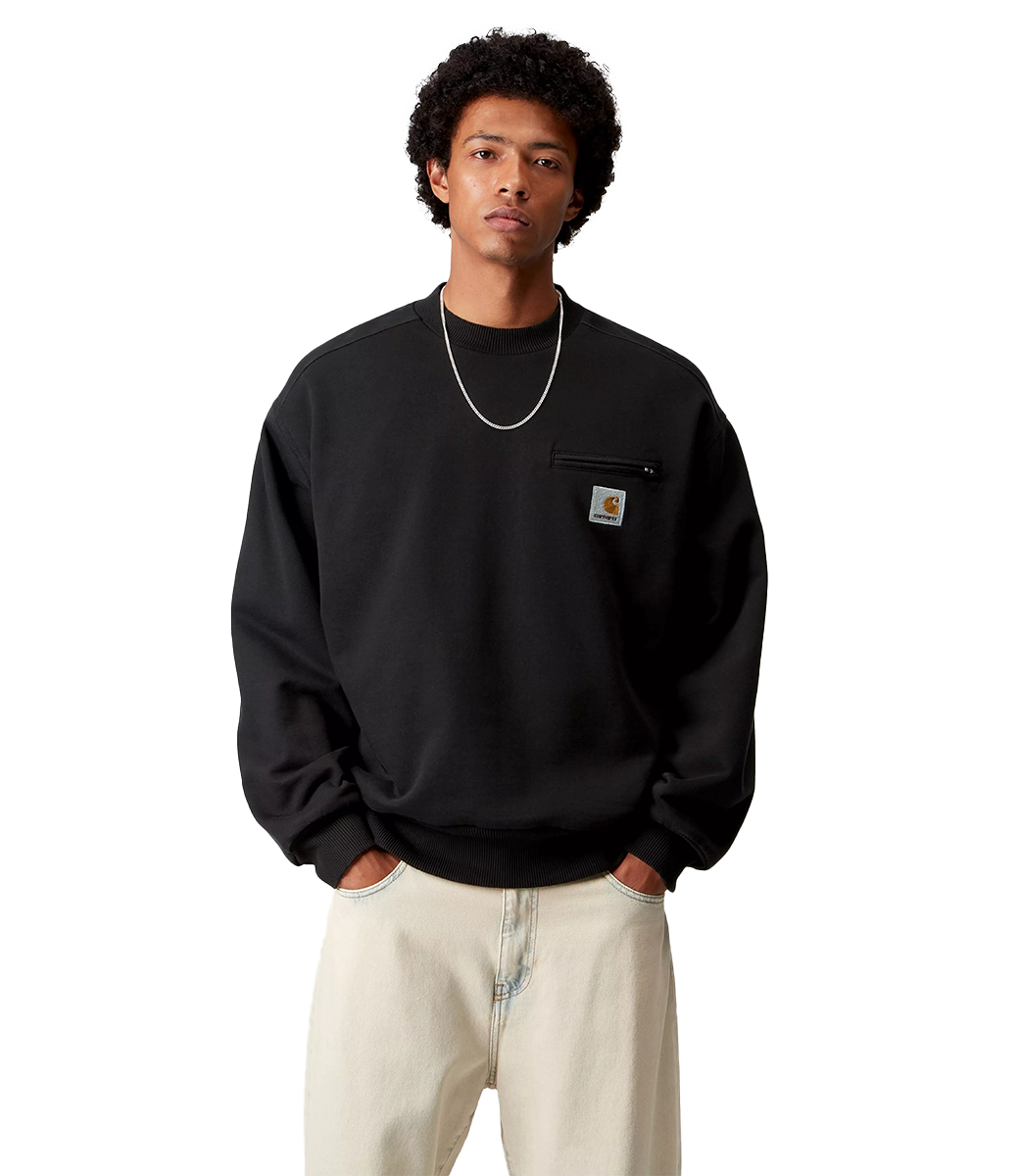 CARHARTT WIP Detroit Sweat - Black/Stone Washed