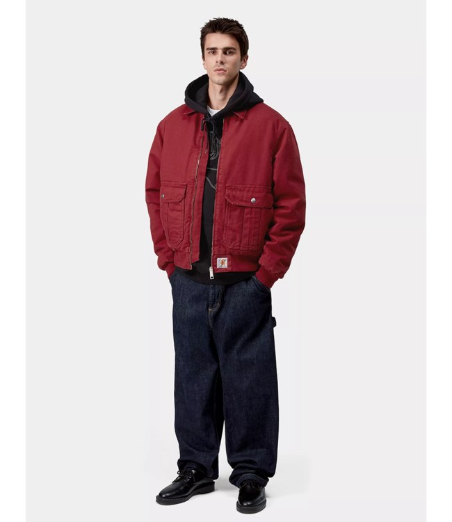 CARHARTT WIP Stanton Jacket - Scarlet/Stone Washed