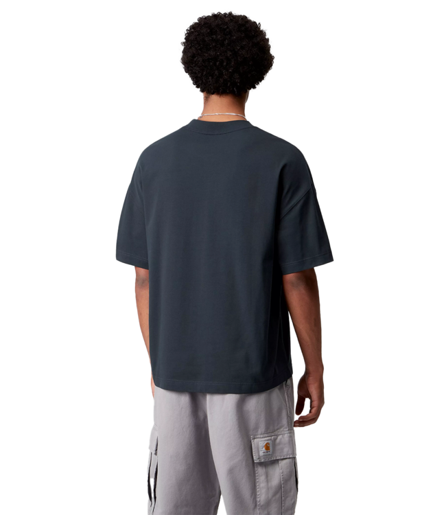 CARHARTT WIP S/S Signature Script T-Shirt - Deep Night/Glassy Pink