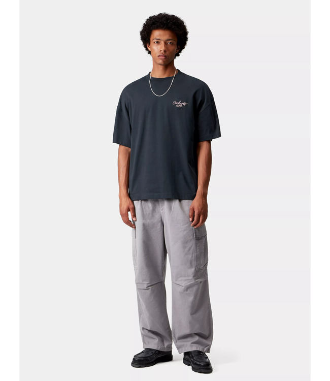 CARHARTT WIP S/S Signature Script T-Shirt - Deep Night/Glassy Pink