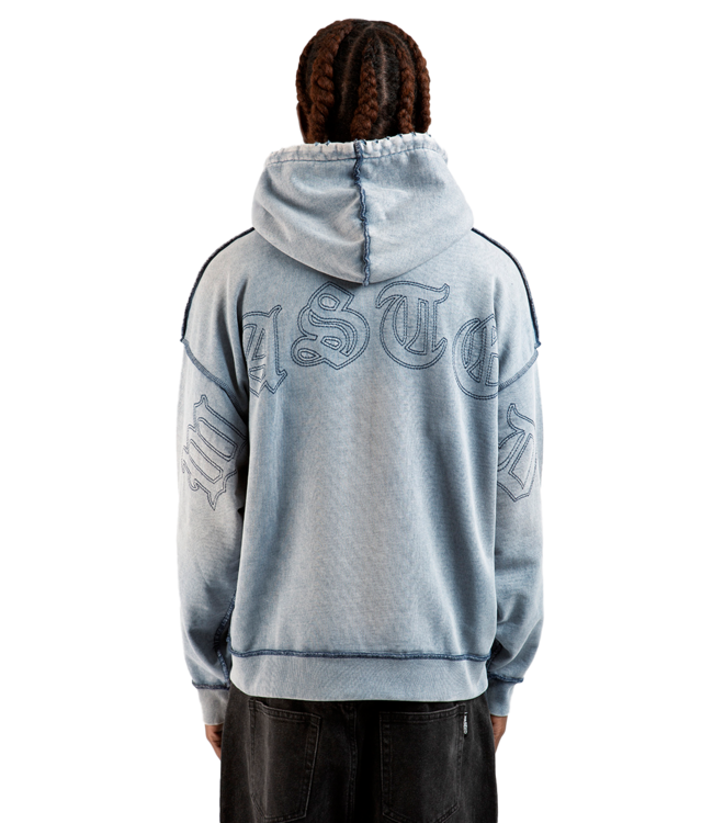 WASTED PARIS Kingdom Curve Faded Zip Hoodie - Faded Navy
