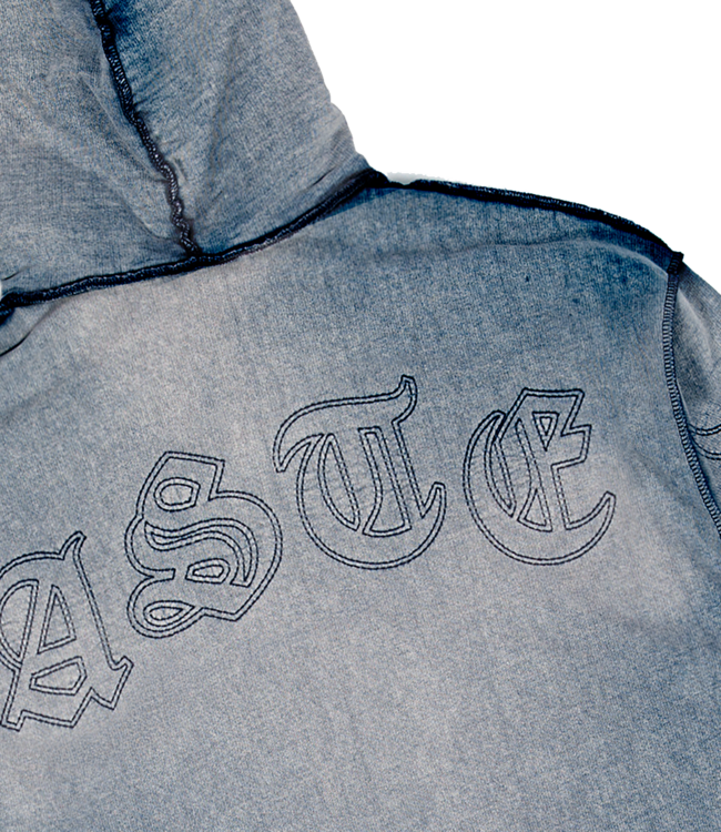 WASTED PARIS Kingdom Curve Faded Zip Hoodie - Faded Navy