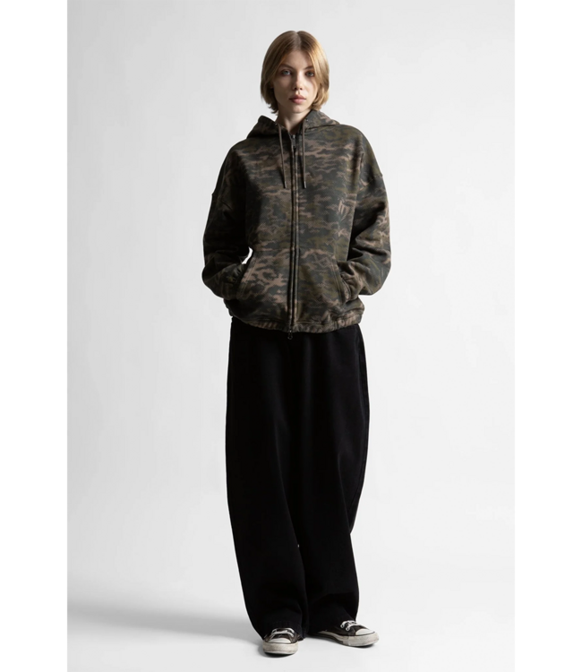 WASTED PARIS Digicamo Boxy Zip Hoodie - Camo Lichen Green