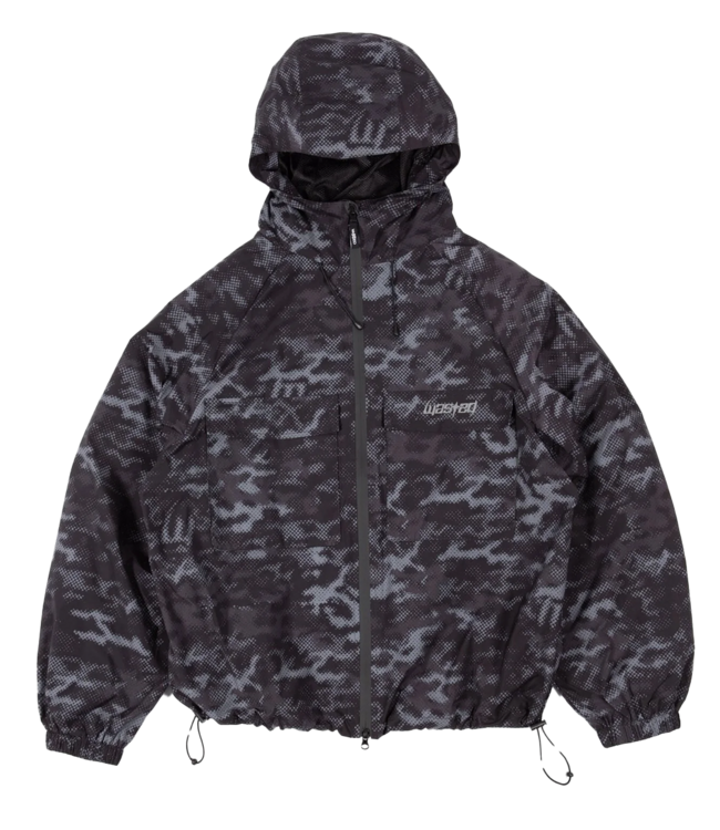 WASTED PARIS Digicamo Windbreaker - Camo Black