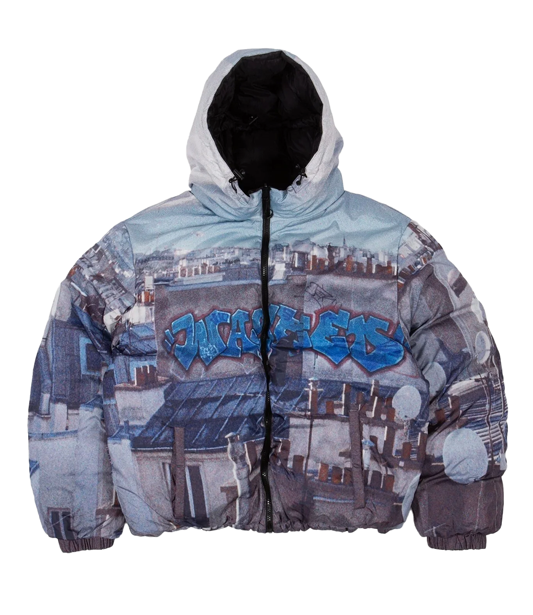 WASTED PARIS Elevation Puffer Jacket - Black/Multi