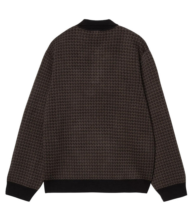 CARHARTT WIP L/S Lowis Polo - Lowis Houndstooth, Vitola Heather