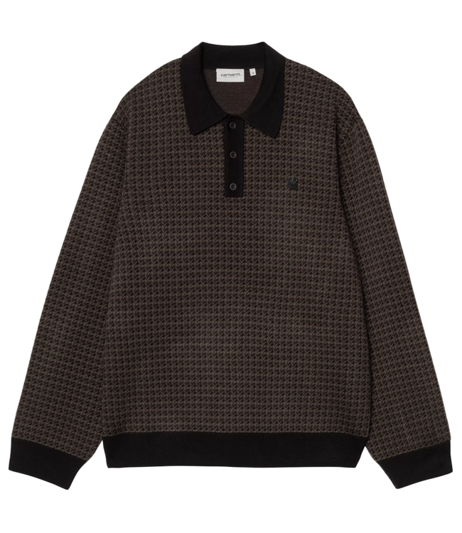 CARHARTT WIP L/S Lowis Polo - Lowis Houndstooth, Vitola Heather