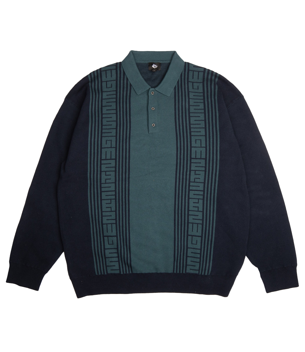 MAGENTA Royal Knit Ls Polo - Dark Navy