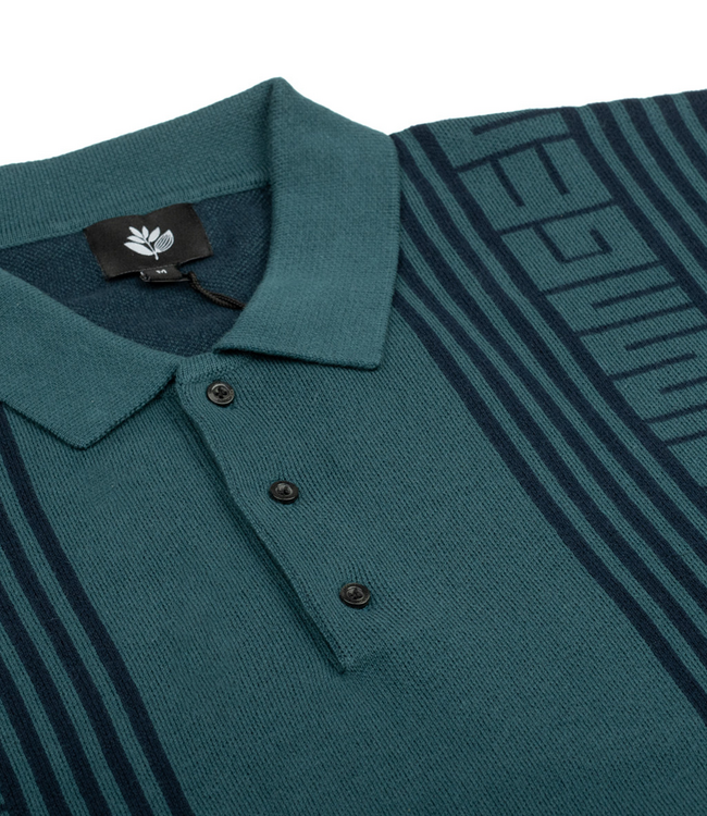 MAGENTA Royal Knit Ls Polo - Dark Navy