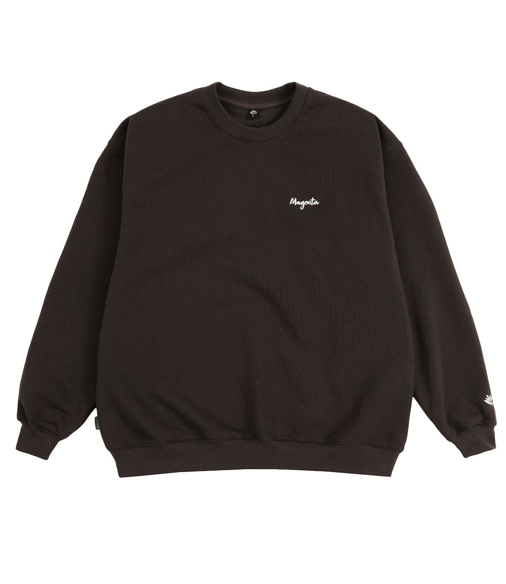 MAGENTA Script Crewneck - Chocolate