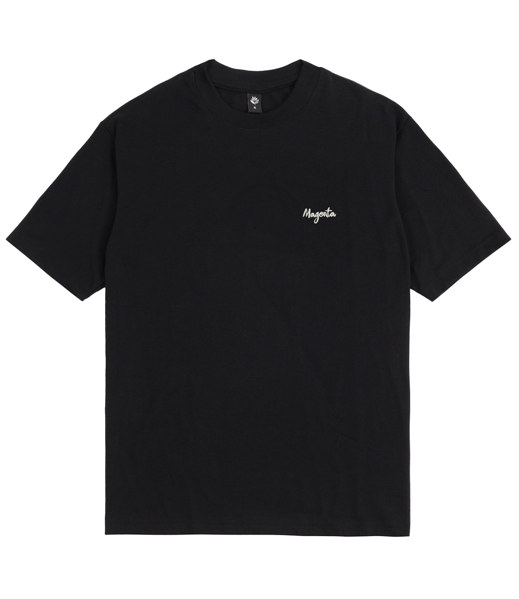MAGENTA Script Piqué Tee - Black