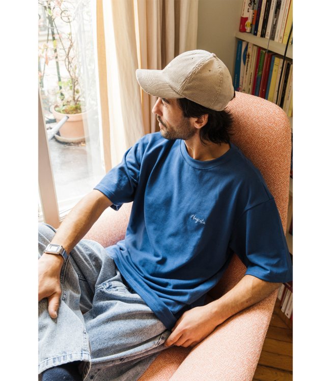 MAGENTA Script Piqué Tee - Petrol Blue