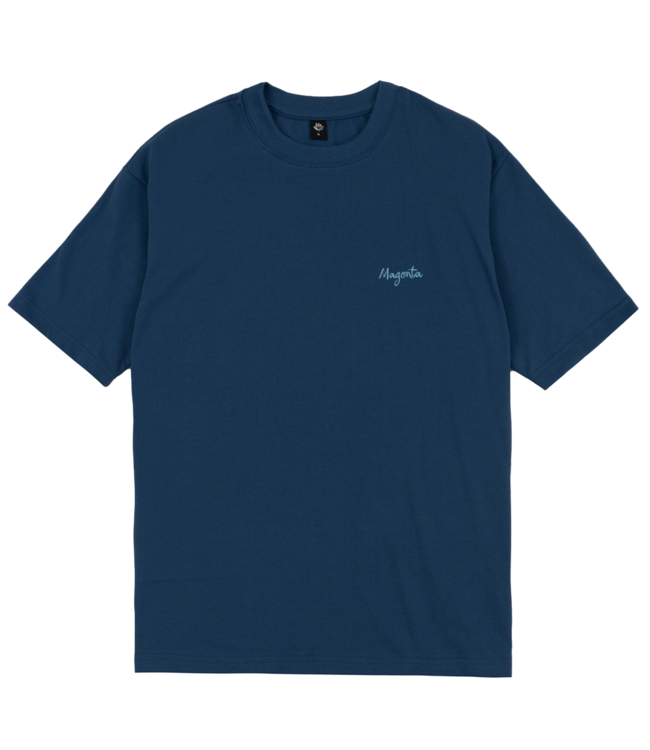 MAGENTA Script Piqué Tee - Petrol Blue