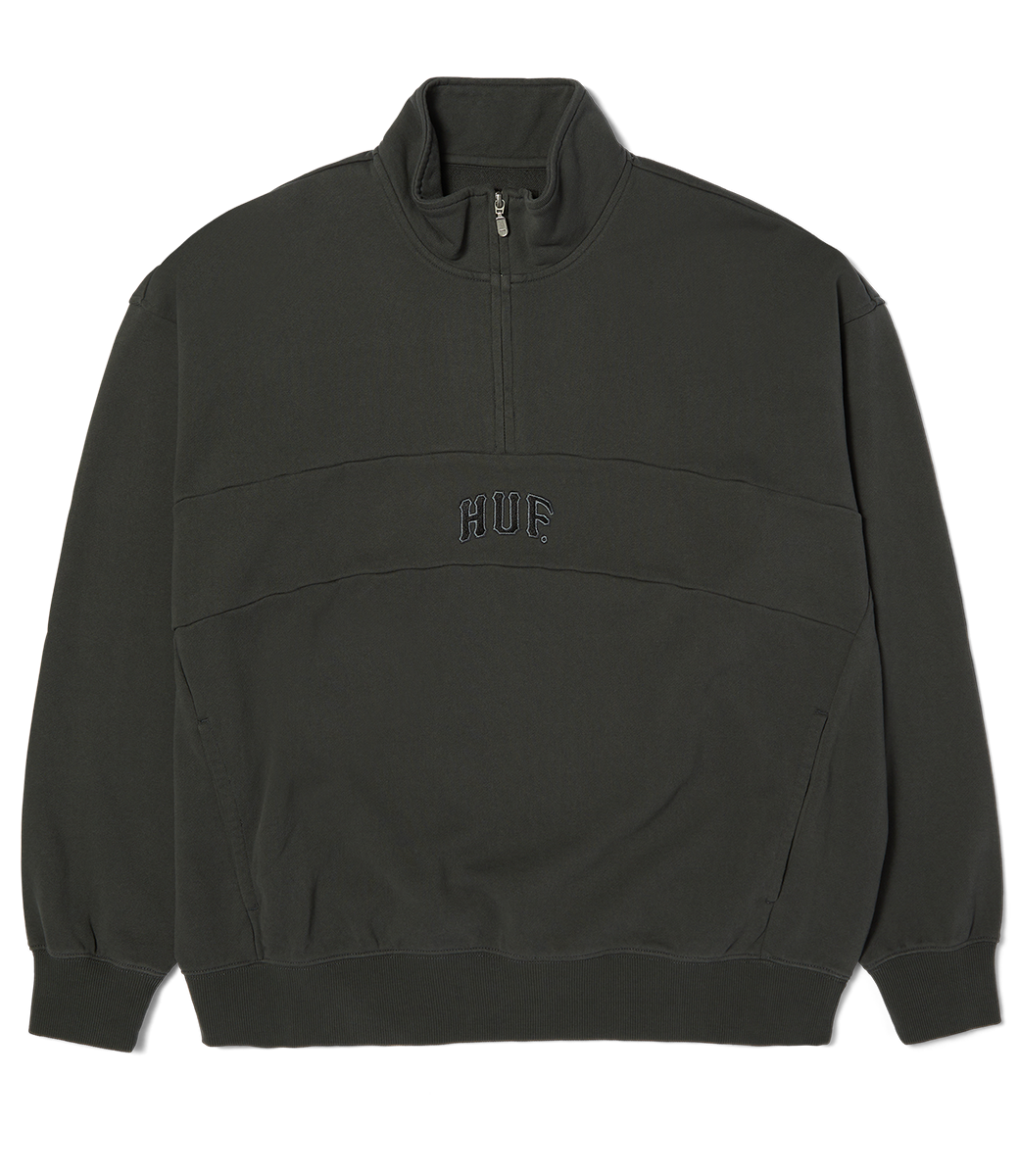 HUF Arch Enzyme 1/4 Zip Fleece - Vintage Black