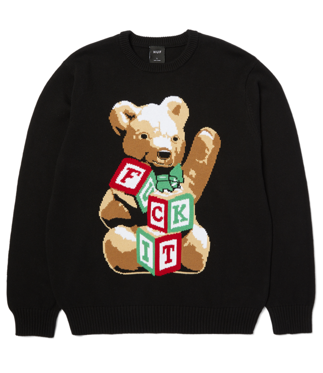 HUF Gift Bear Intarsia Sweater - Black