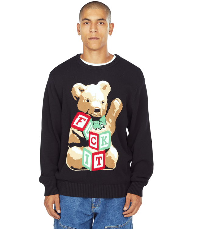 HUF Gift Bear Intarsia Sweater - Black