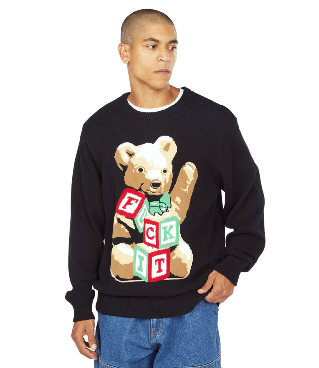 HUF Gift Bear Intarsia Sweater - Black