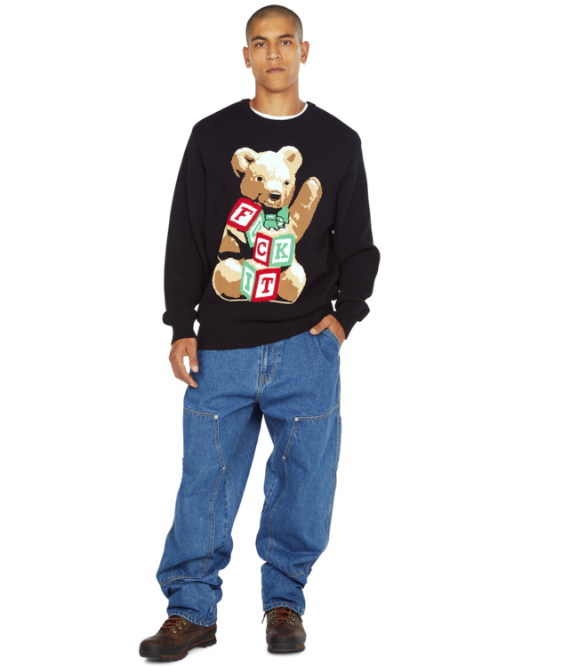 HUF Gift Bear Intarsia Sweater - Black
