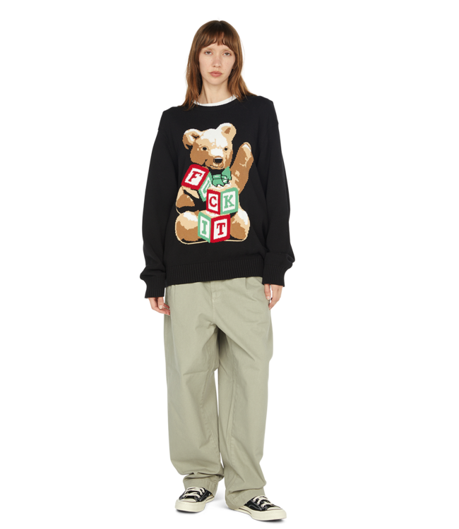 HUF Gift Bear Intarsia Sweater - Black