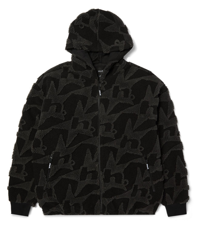 HUF H Star Repeat High Pile Jacket - Black