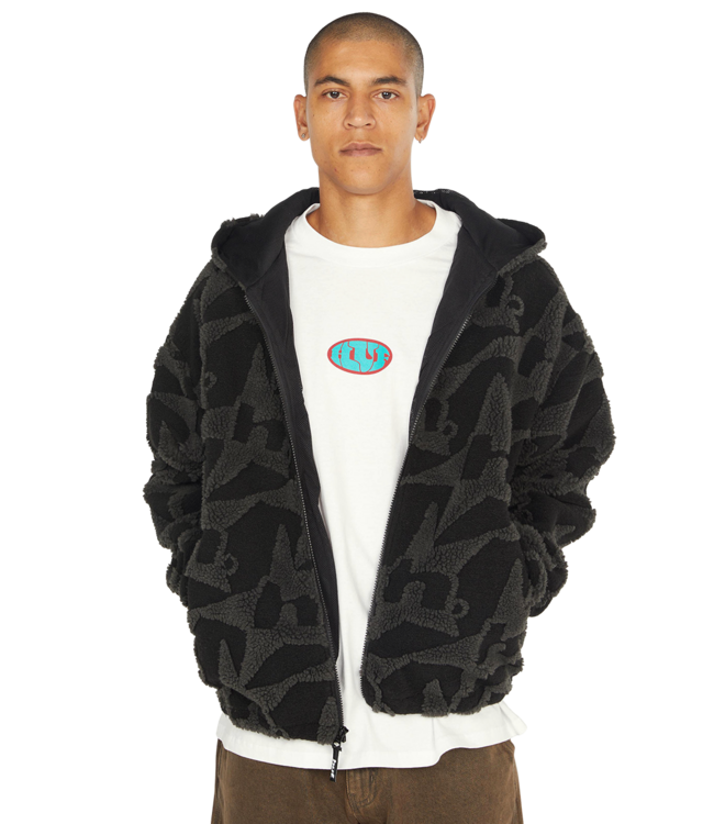 HUF H Star Repeat High Pile Jacket - Black