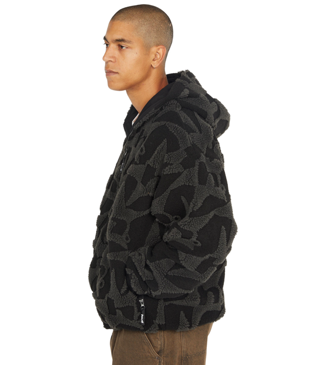 HUF H Star Repeat High Pile Jacket - Black