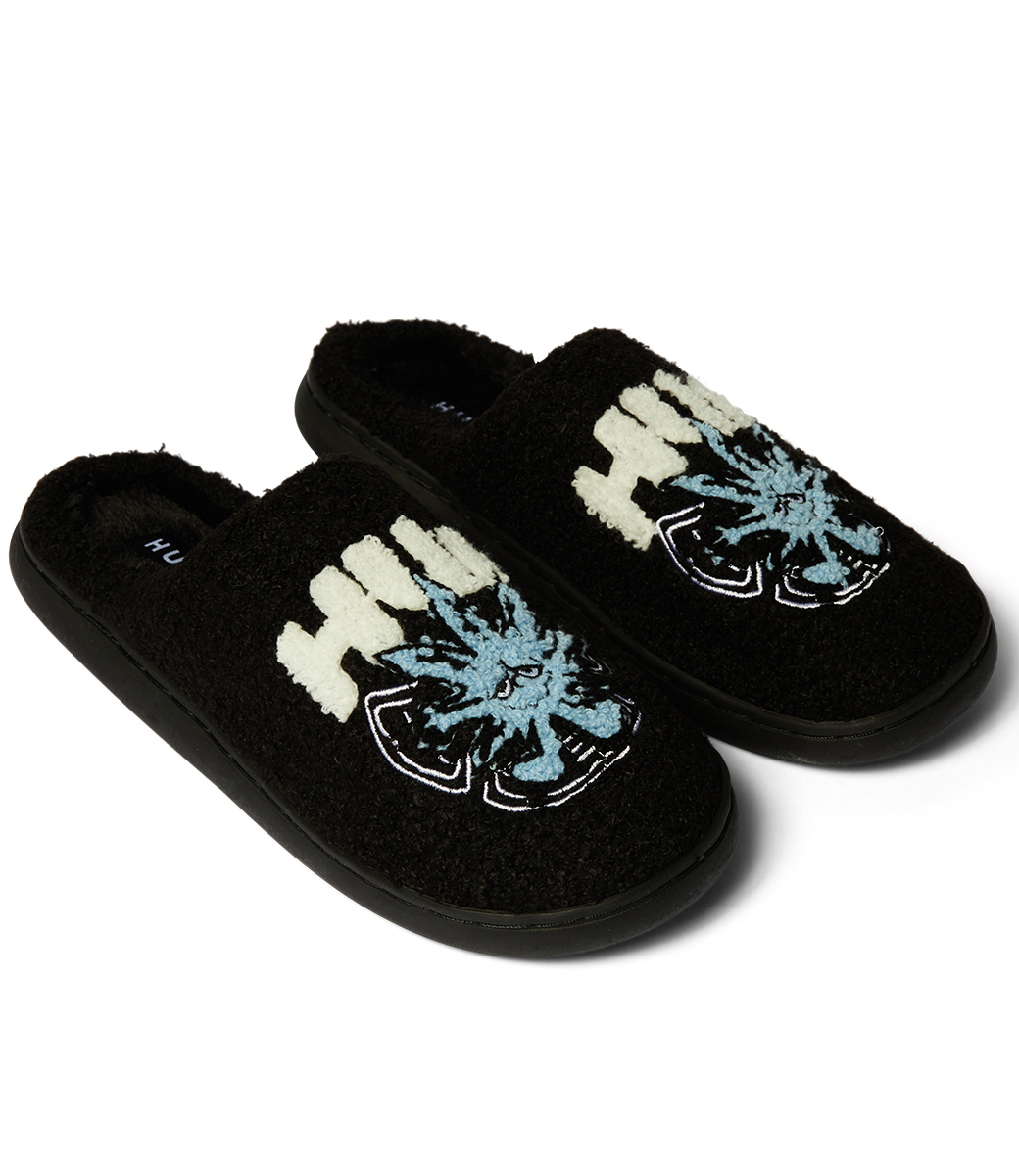 HUF Snow Angel Fuzzy Slipper - Black