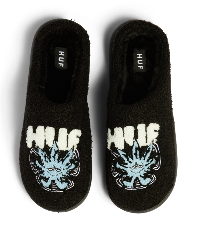 HUF Snow Angel Fuzzy Slipper - Black