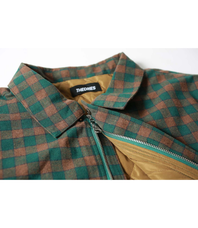 THEORIES Lantern Quilted Flannel Jacket - Green