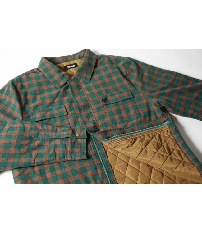 THEORIES Lantern Quilted Flannel Jacket - Green
