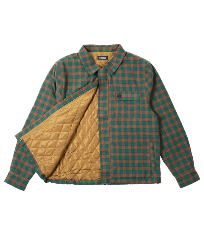 THEORIES Lantern Quilted Flannel Jacket - Green