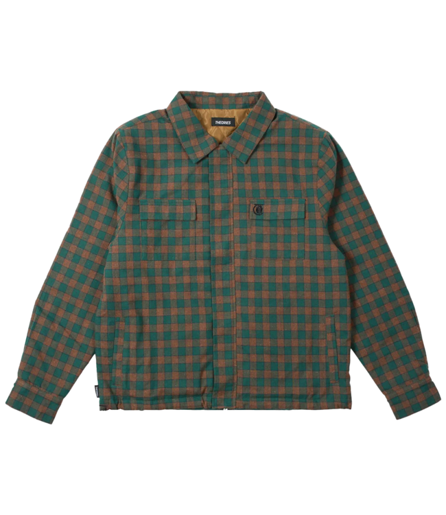 THEORIES Lantern Quilted Flannel Jacket - Green