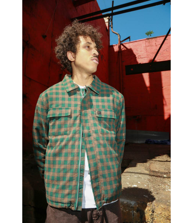 THEORIES Lantern Quilted Flannel Jacket - Green