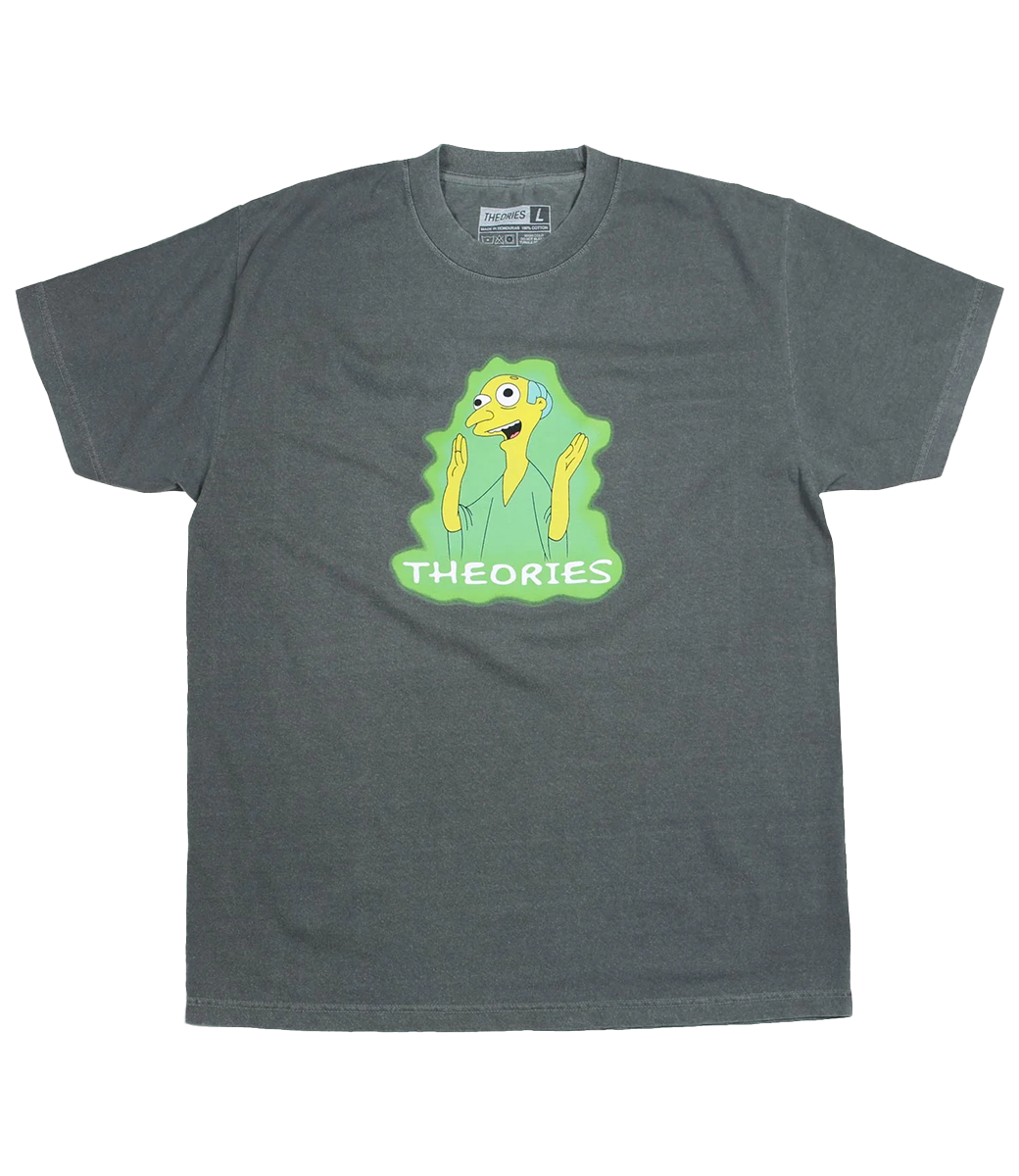 THEORIES Healthy Green Glow Garment Dyed Tee - Washed Black