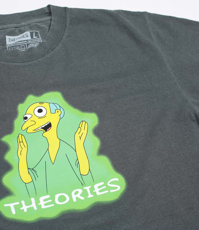 THEORIES Healthy Green Glow Garment Dyed Tee - Washed Black