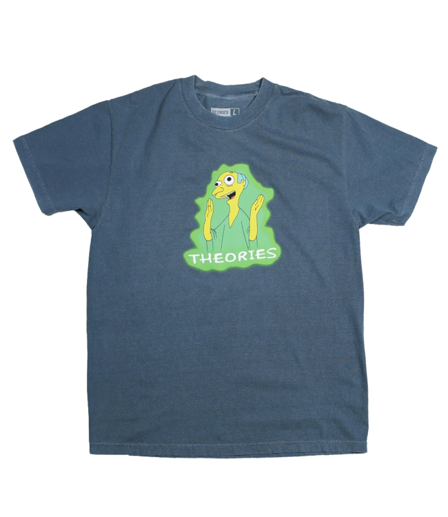 THEORIES Healthy Green Glow Garment Dyed Tee - Washed Navy