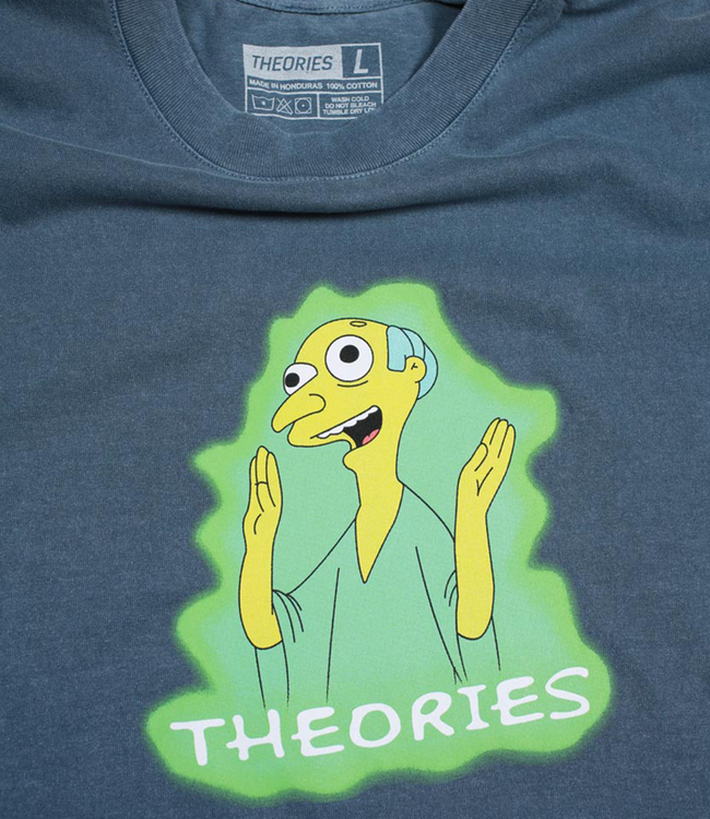 THEORIES Healthy Green Glow Garment Dyed Tee - Washed Navy