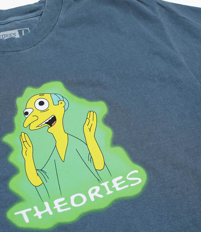 THEORIES Healthy Green Glow Garment Dyed Tee - Washed Navy