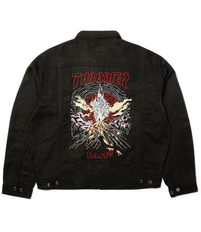 HUF Huf X Thrasher Trucker Jacket - Black