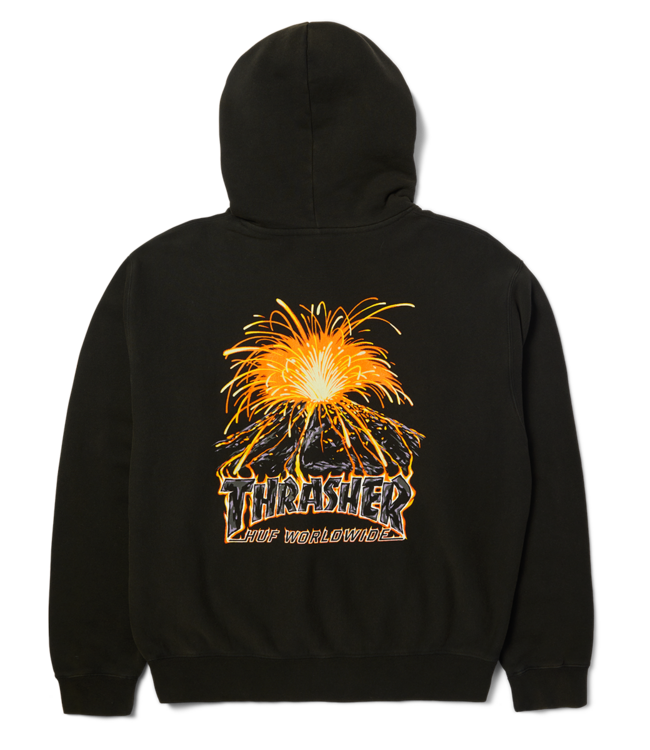 HUF Meltdown Heavyweight Hoodie - Washed Black