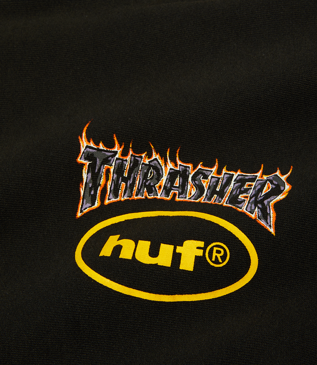HUF Meltdown Heavyweight Hoodie - Washed Black