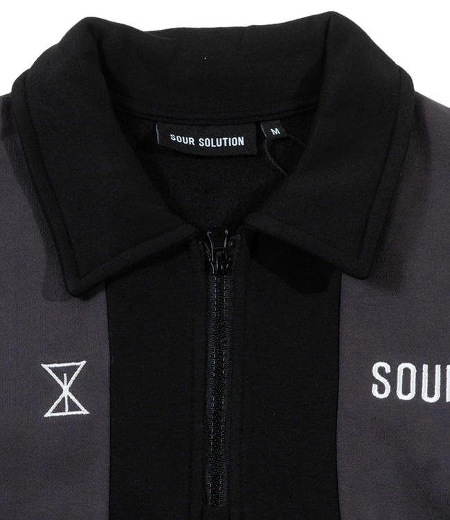 SOUR Sour Collar Quarter Zip - Black/Grey