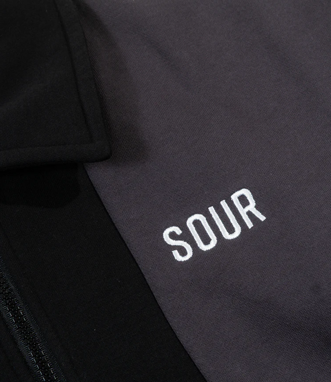 SOUR Sour Collar Quarter Zip - Black/Grey